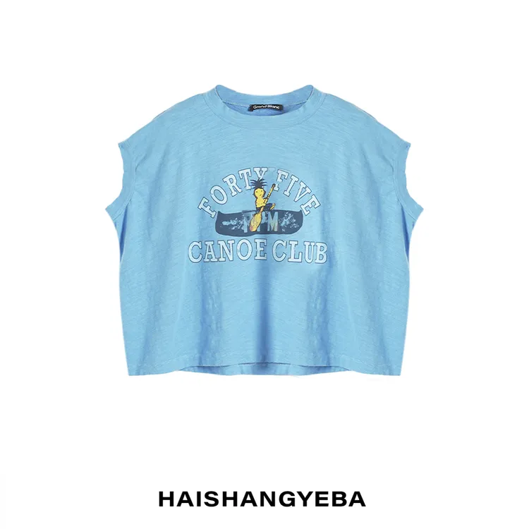 【海上叶爸】新款2025夏季百搭棉圆领宽松休闲卡通T恤