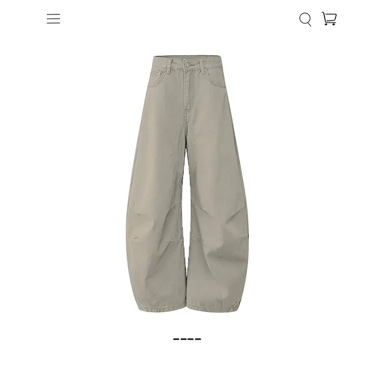 美式复古宽松弯刀裤男女痞帅高级感工装裤情侣裤子潮