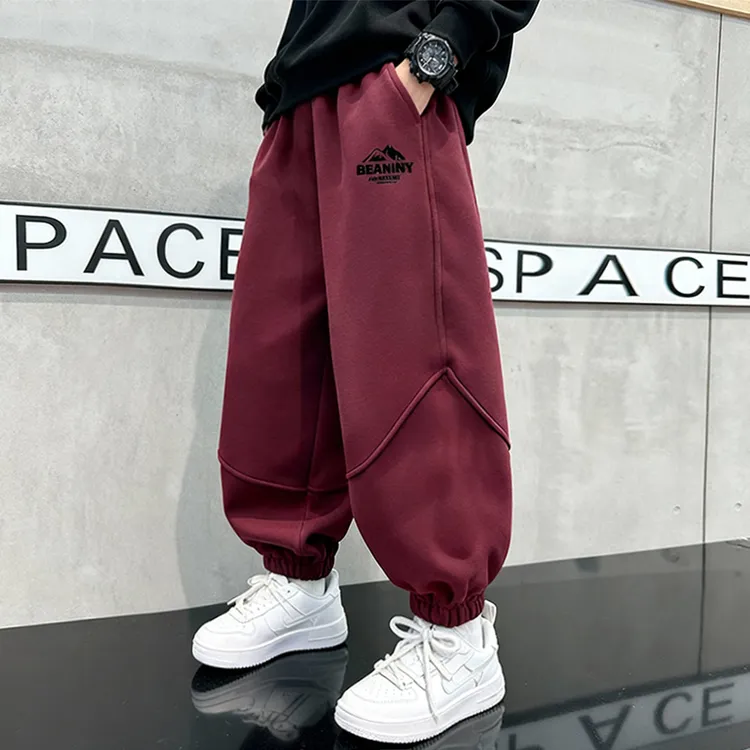 男童冬季加绒加厚卫裤2025新款儿童帅气百搭中大童休闲保暖运动裤