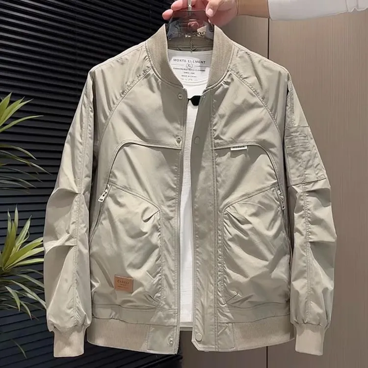 范哲萨男士棒球服夹克春秋款时尚百搭休闲工装外套男装潮流帅气上