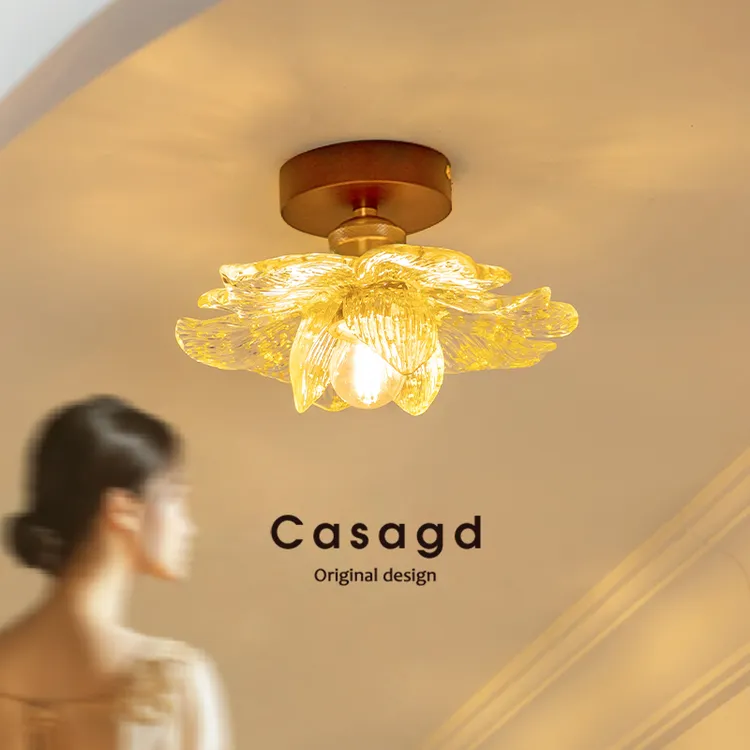 CASAGD现代简约高级感花瓣过道灯中古风入户玄关楼梯衣帽间走廊灯