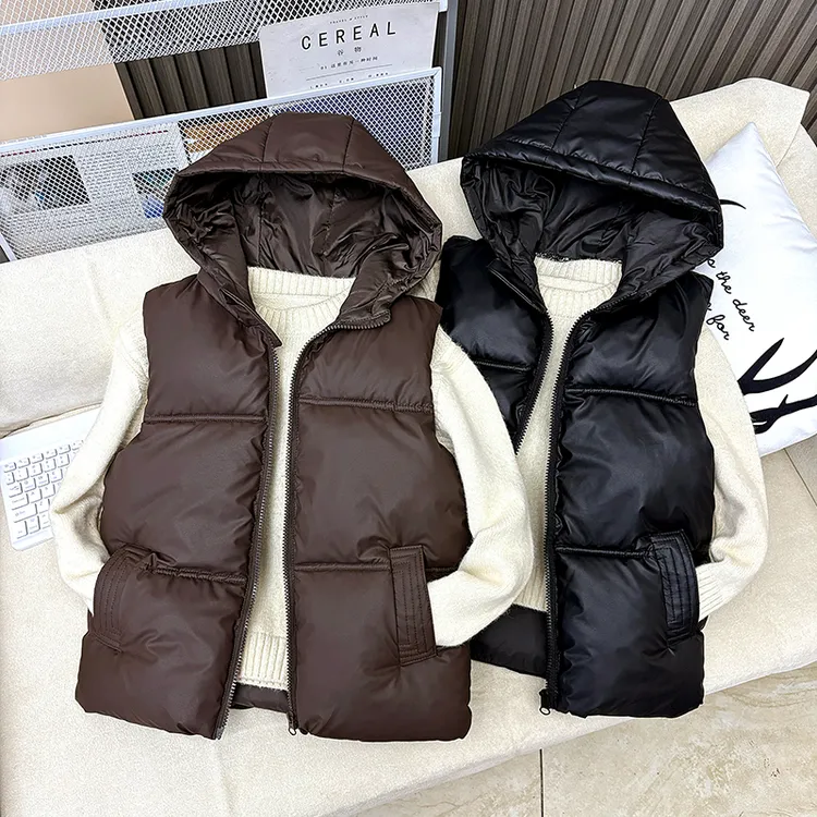 2025新款儿童马甲女童免洗加厚连帽背心男童宝宝坎肩外穿秋冬季潮