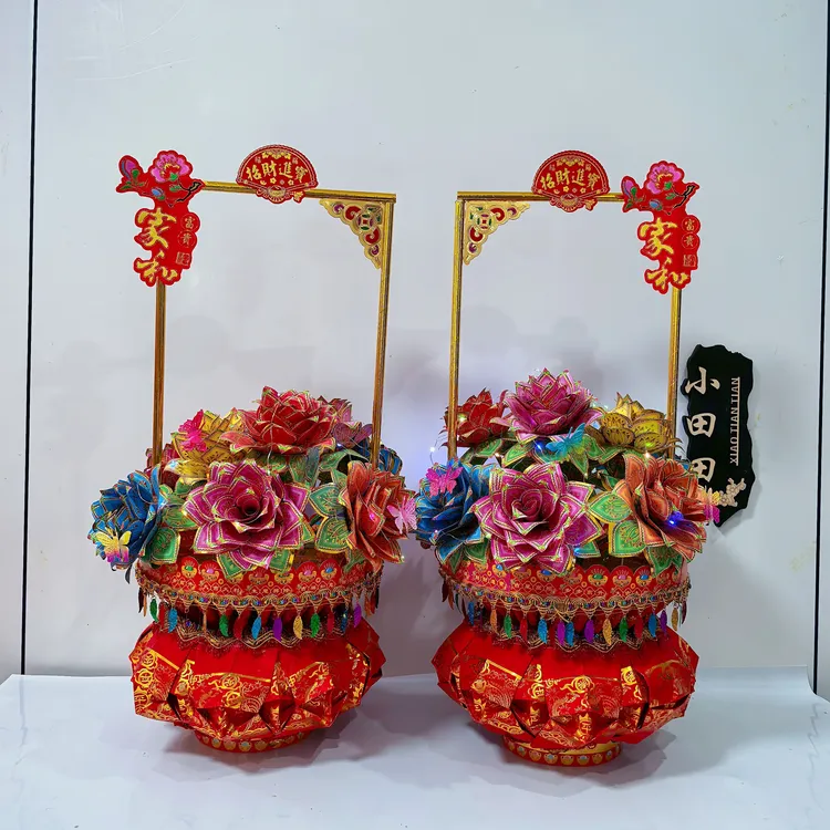 中秋节潮汕【盛世花篮】一对材料包+教程,小白福音,容易上手又好看!