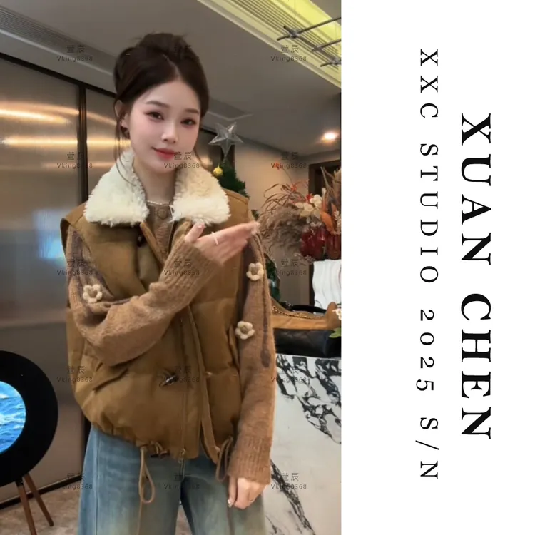 【抱抱熊】马甲女款外穿时尚ins风宽松洋气厚款新款马甲女冬#9293