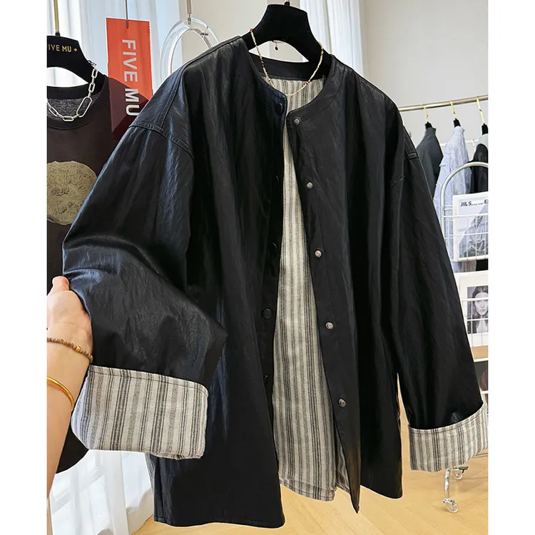 高级感黑色皮衣外套女酷飒风2025超火小个子秋季新款爆款夹克