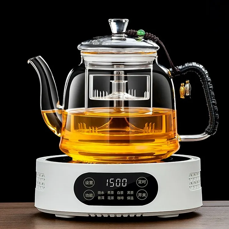 新款大容量蒸煮一体茶壶高硼硅加厚玻璃煮茶器电陶炉专用烧水单壶