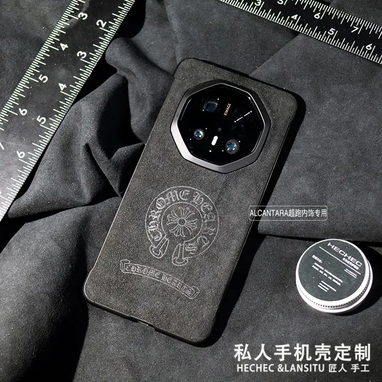 适用华为mate70rs手机壳翻毛皮手工定制新款男女无边框保护款60RS