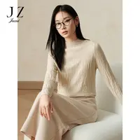 【丽公主专享】玖姿安娜蔻JTED31085优雅淑女立体提花褶皱感羊毛针