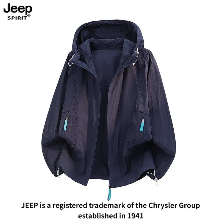 JEEPSPIRIT吉普夏季新款男士连帽宽松潮流通勤日常防紫外线外套