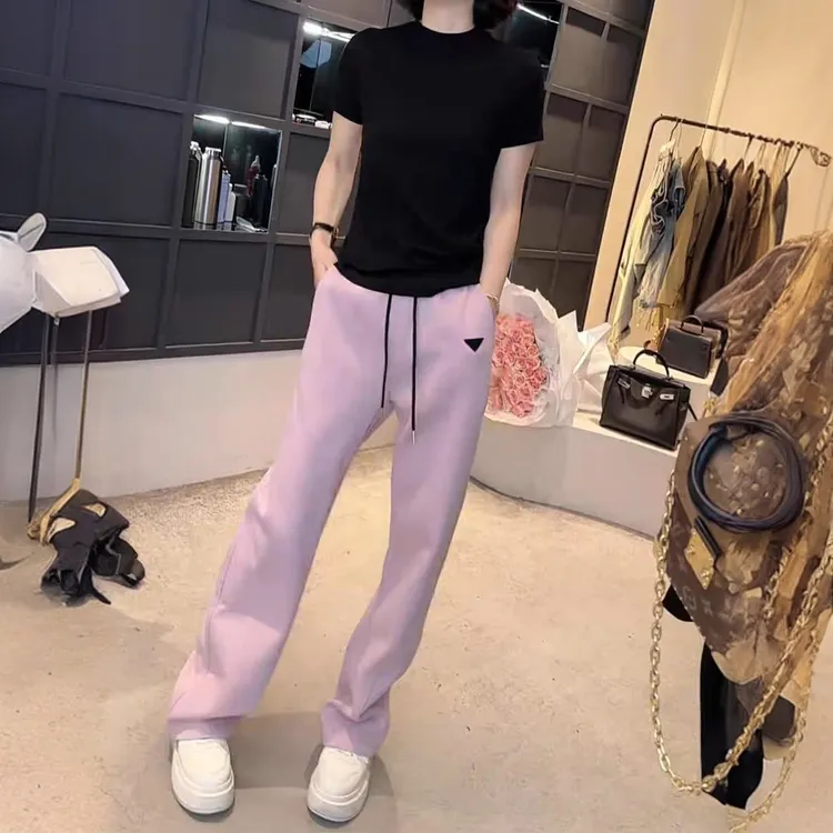 2025秋季新款绑带弯刀窄版阔腿裤女胖mm松紧腰宽松显瘦拖地卫裤子