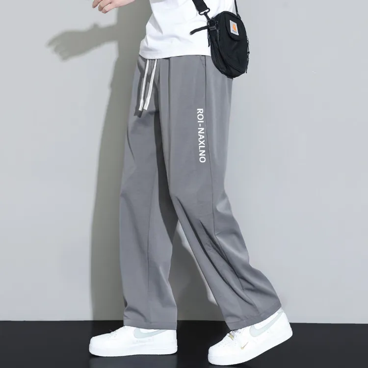 俞兆林夏季直筒冰丝裤男士宽松裤子直筒裤薄款工地干活凉感休闲裤