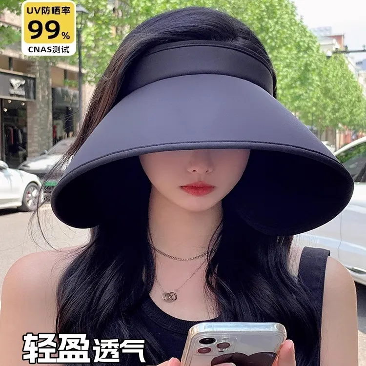 全脸防晒帽女夏季空顶遮阳帽帽子骑车防紫外线跑步户外冰丝太阳帽