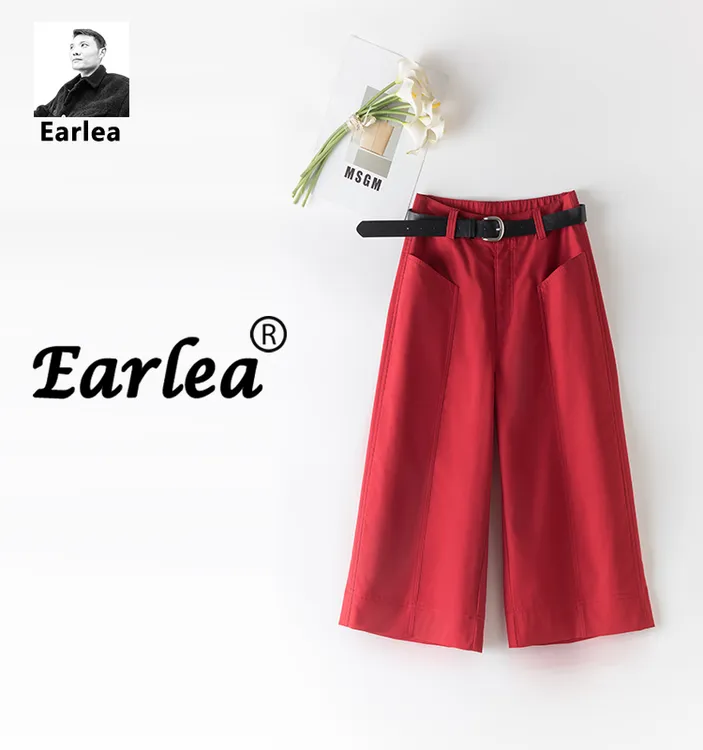 天丝棉七分休闲直筒马裤~高腰遮肉显瘦夏季薄款阔腿休闲裤2785