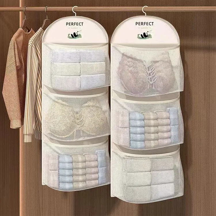 多层袜子收纳挂袋衣柜内衣内裤门后悬挂神器网兜宿舍收纳袋整理LX