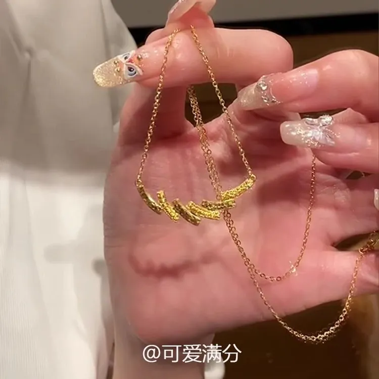 钛钢项链 几何女10cm以下镀日韩素款时尚可调节百搭锁骨链颈链