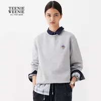 TeenieWeenie小熊女装卫衣25冬新款休闲刺绣圆领上衣TTMA258TCBK