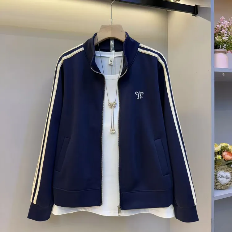 2025欧货秋款刺绣蝴蝶结减龄洋气高品质时尚外套