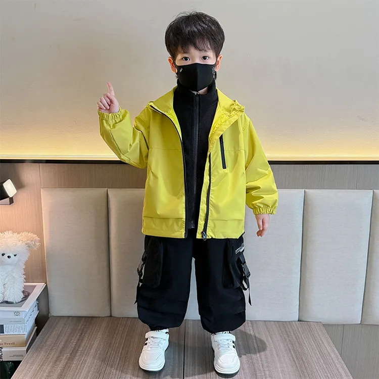 男童三合一外套春秋款2025新款儿童冲锋衣中小童男孩秋季连帽上衣