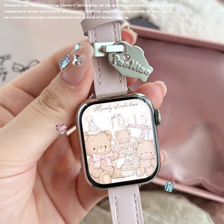 【头层牛皮】原创适用于applewatch表带新款iwatch11夏天s9透气皮带
