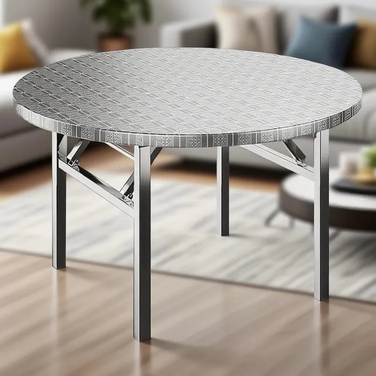 可折叠不锈钢便捷出租屋折叠桌家用多功能不锈钢折叠桌摆摊折叠桌