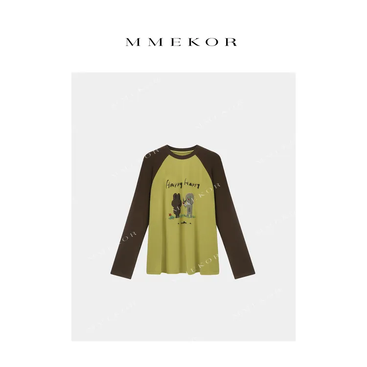 MMEKOR“象遇兔”T恤  2025新款秋款活力常青藤百搭长袖 30879