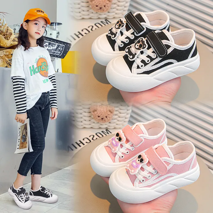 ABC女童帆布鞋2025春秋新款儿童透气学生休闲透气板鞋软底防滑鞋