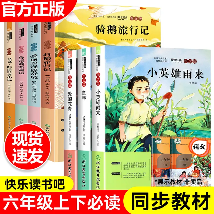 快乐读书吧六年级上下册7册 爱的教育童年小英雄雨来小学课外阅读