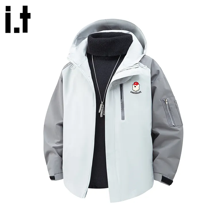 i.t:CHOCOOLATE男士高级感连帽夹克2025秋冬美式户外拉链防风外套