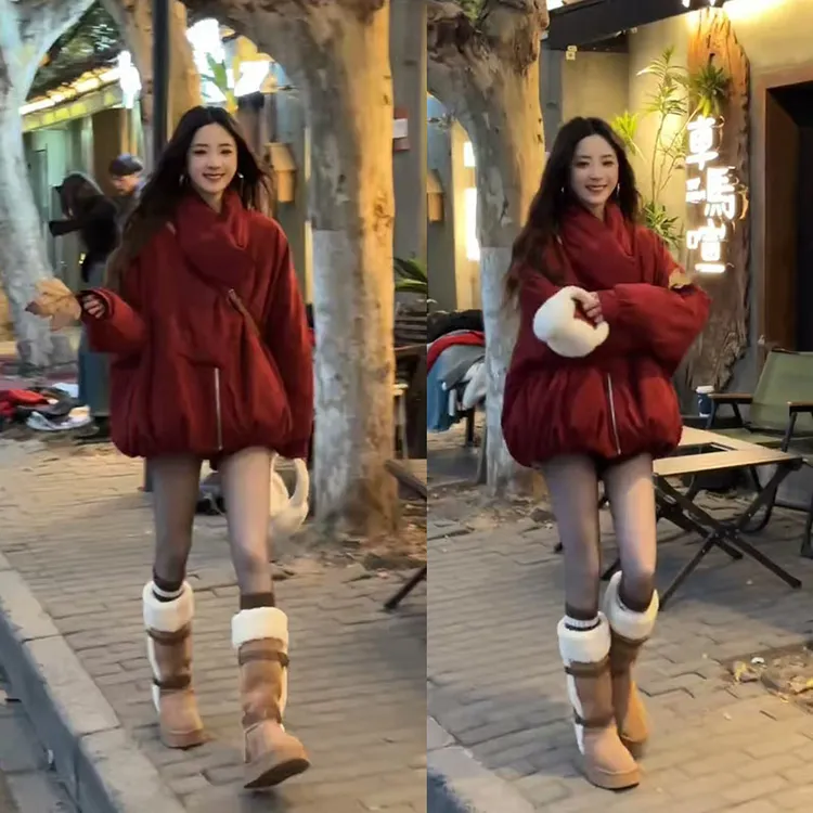 棉服女2025新款韩版宽松设计感保暖慵懒风面包服外套