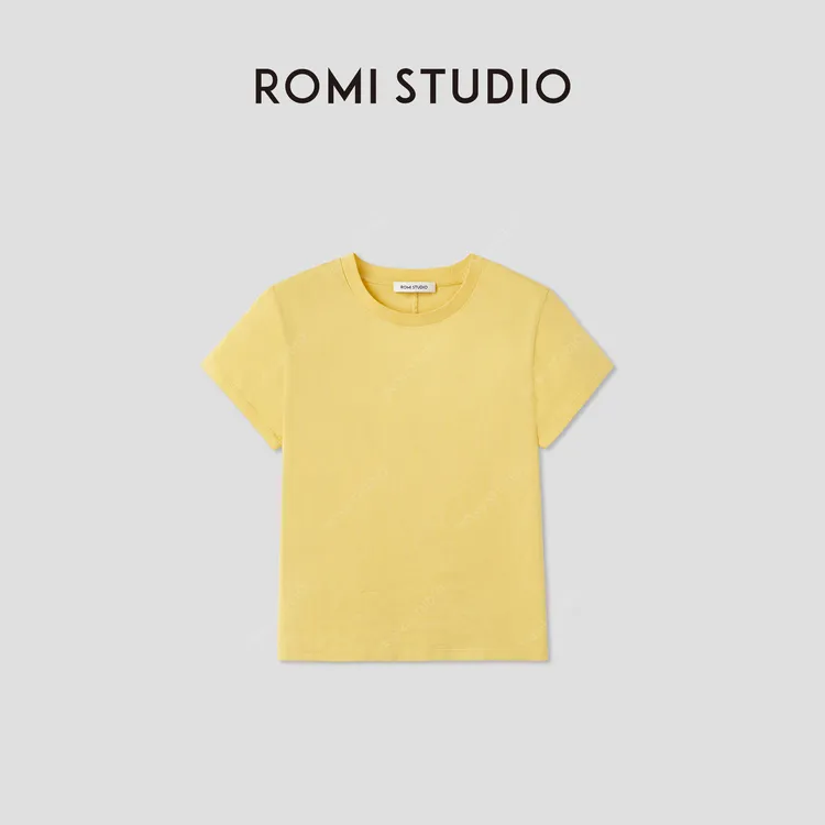 ROMI STUDIO”温暖色调“轻柔纯棉圆领短袖T恤RWCRSU5844