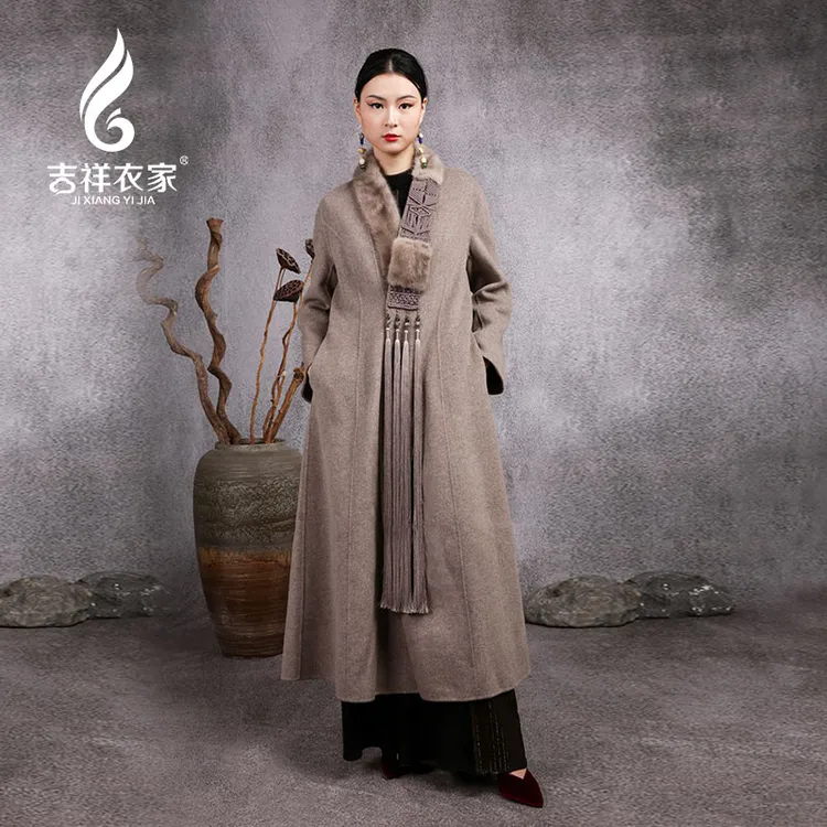 韧里飞白（中式大衣）914293927冬季宽松纯色秋冬复古100绵羊毛国风