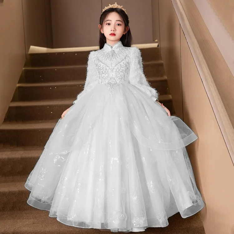 儿童婚礼花童礼服裙洋气钢琴朗诵演出服生日公主裙女童主持人礼服