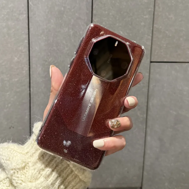 适用华为Mate60RS手机壳全包透明软边新款极简时尚高级透明闪粉壳