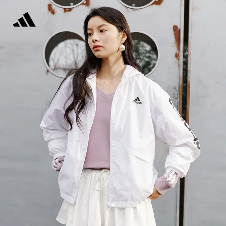adidas阿迪达斯官方春秋休闲运动宽松舒适连帽夹克外套女装GL0647商品图