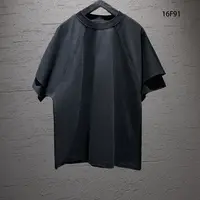 V-RO16F91”解构双层拼接袖套“澳棉350g长绒棉圆领针织短袖