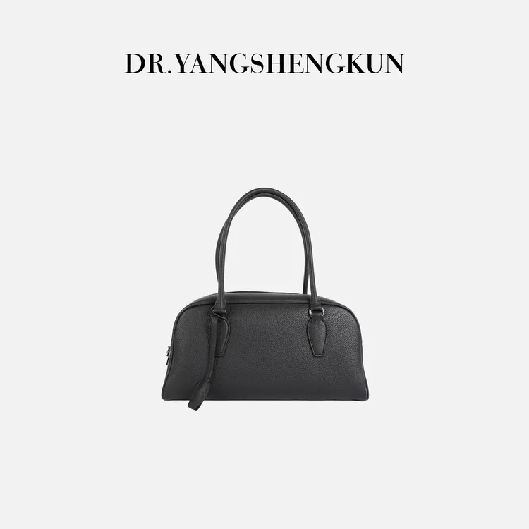 杨圣坤2025新品荔枝纹牛皮手提包简约通勤高级感单肩包B25121005