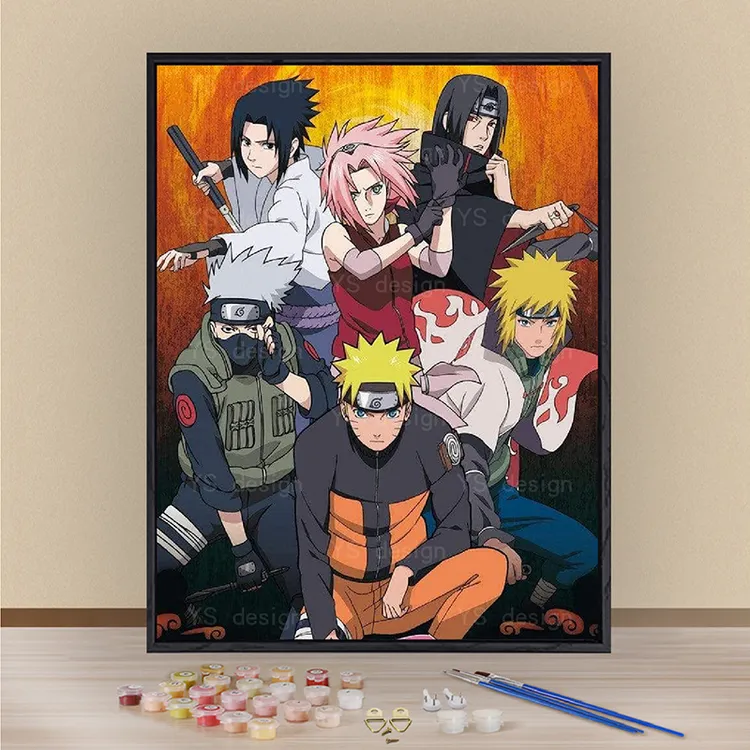 火影忍者数字油画生日礼物手工diy礼物绘画手绘送男友涂色填充画