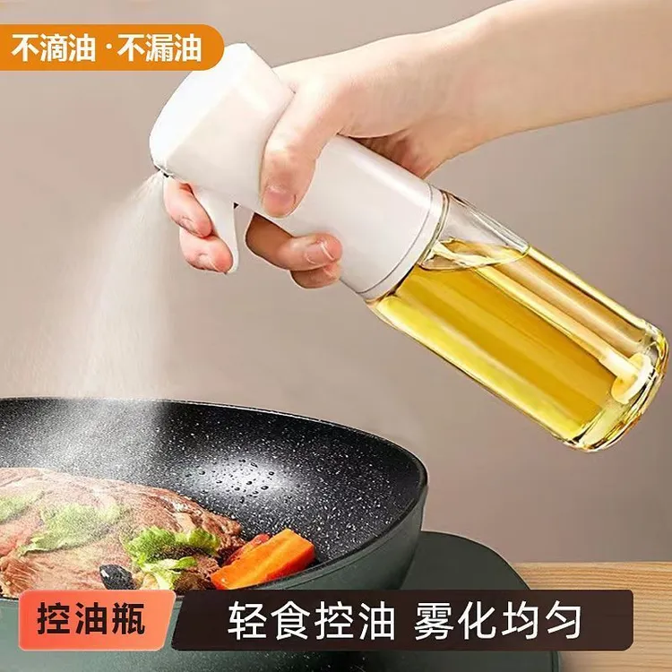 按压式雾化喷油瓶家用厨房食用油喷油壶玻璃油壶烧烤空气炸锅喷壶