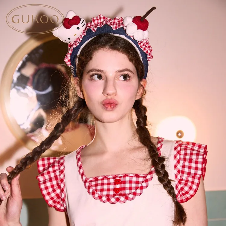Gukoo/果壳发箍HelloKitty联名发饰新款毛绒可爱女士洗漱发箍