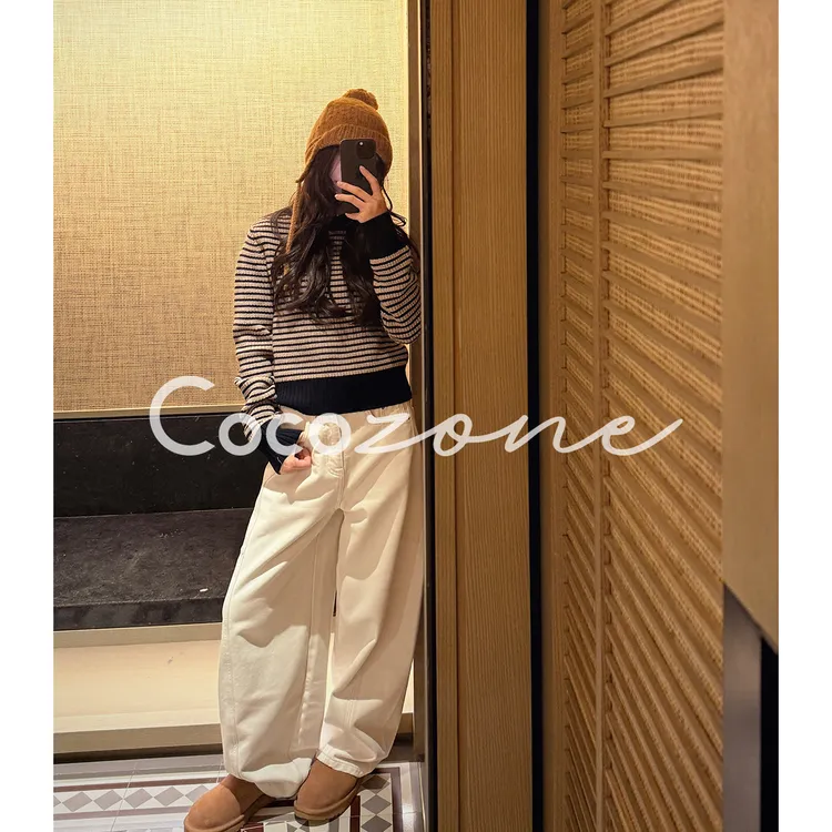 COCO ZONE 刘 一一 “升温牛仔”纯色阔腿牛仔裤 CD2A2725