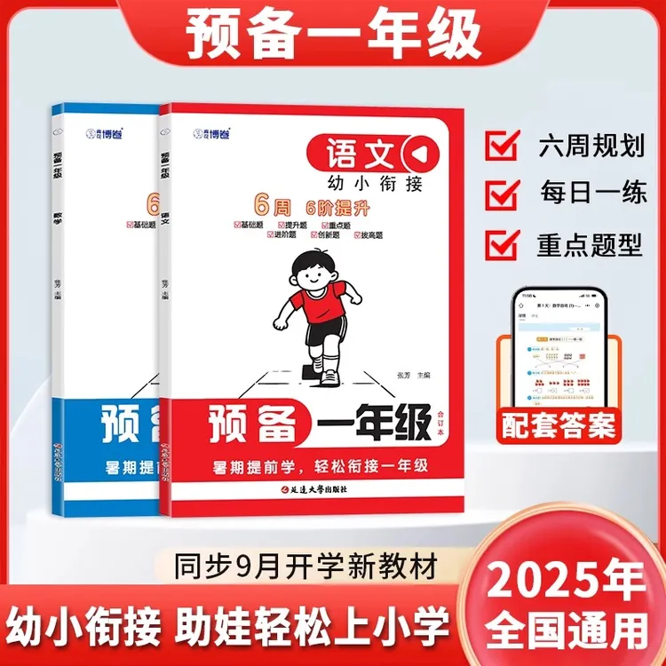 2025新版幼儿园大班升一年级语文数学专项训练一本通暑期提前学秋