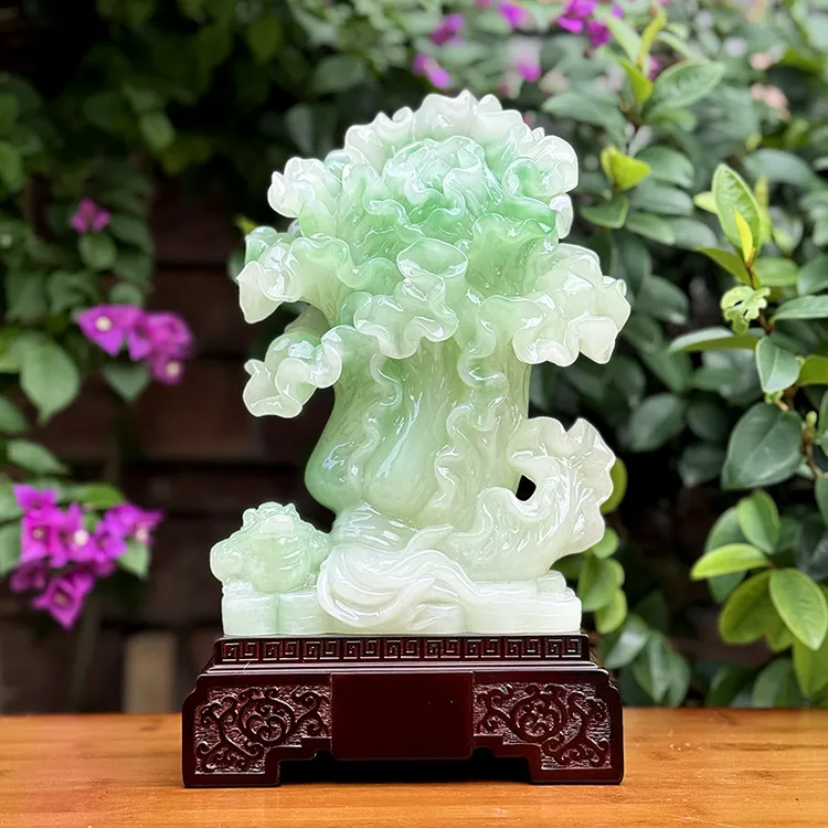 纳福白菜客厅玄关办公室装饰开业乔迁实用高档礼品摆件工艺品