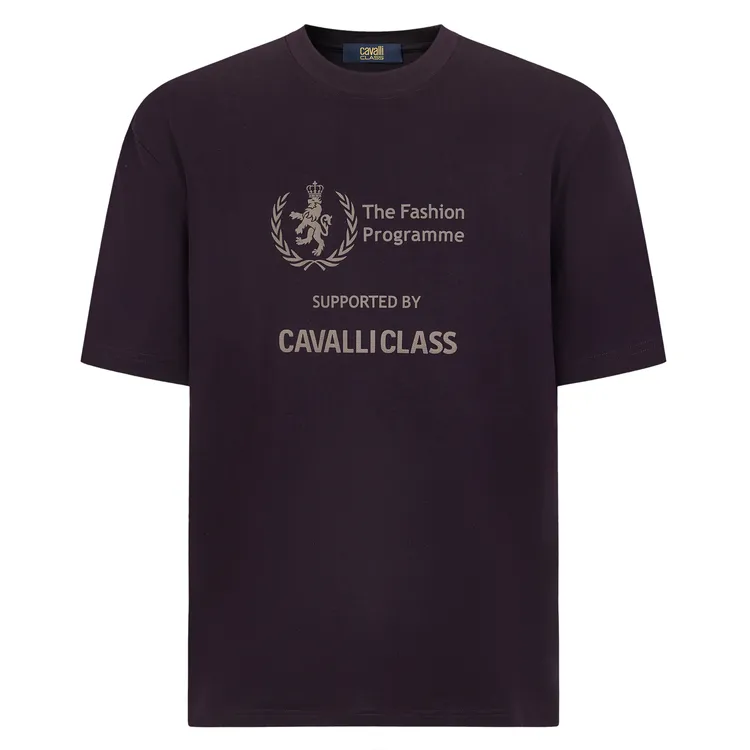 Cavalli Class2026夏季新款设计师款圆领T恤宽松短袖100棉RWC945
