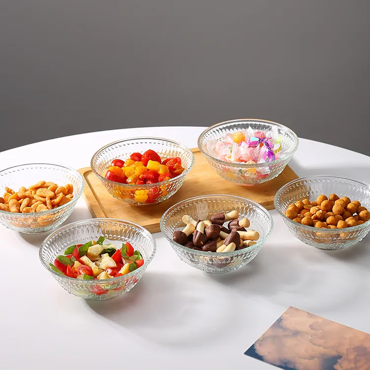 新疆西藏包邮】六件套太阳花碗ins高颜值碗杯家用碗沙拉碗玻璃碗