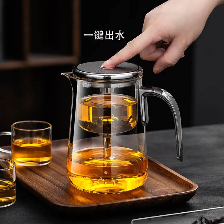 魔术杯玻璃泡茶壶一键茶水分离杯玻璃内胆耐高温大容量飘逸杯高档