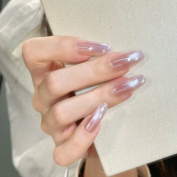 【紫霞仙子】2025新款电镀渐变晒红紫色超亮穿戴甲超亮高级感美甲