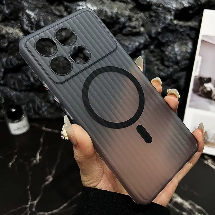 磁吸磨砂瓦楞适用红米k70手机壳k70至尊版透明k70pro防摔超薄硬壳