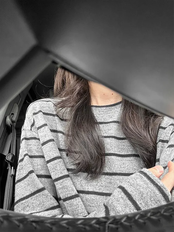 【前300单立减30】高级感撞色条纹长袖内搭T恤女早秋宽松打底衫上衣