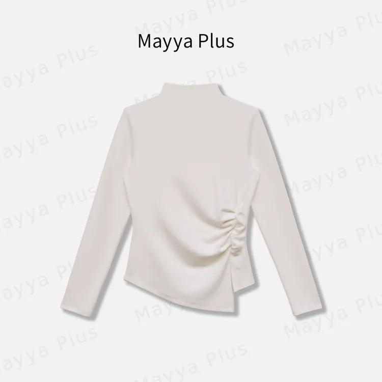 【折纸情书】Mayya Plus麦芽定制流光风半高领打底衫T恤女32546311