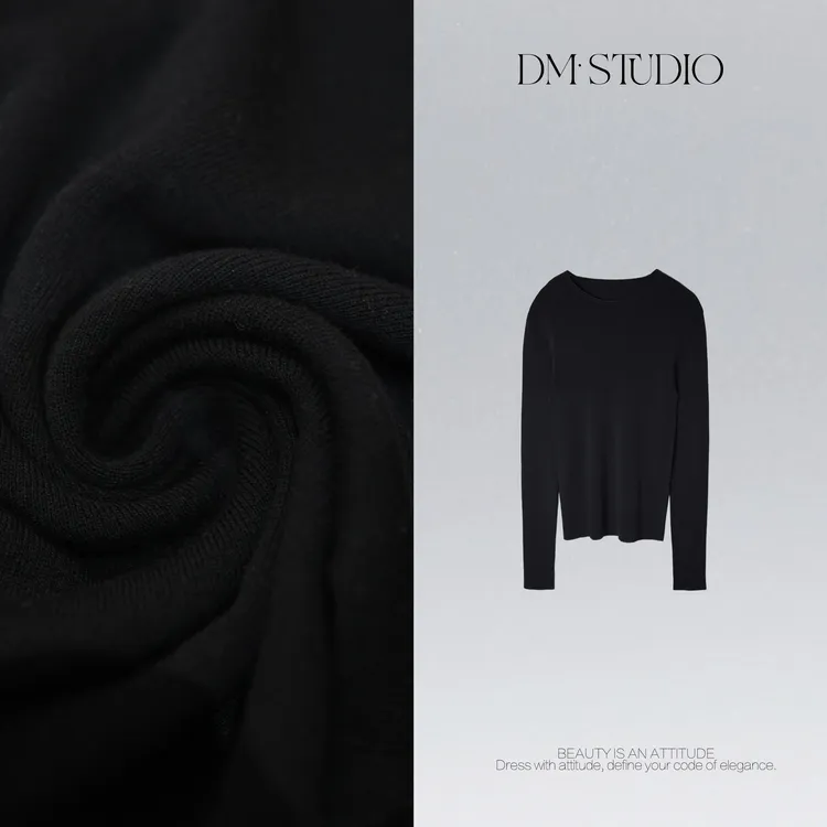 DEDM•STUDIO/极简风气质修身显瘦长袖针织衫打底2508ZZS/71296